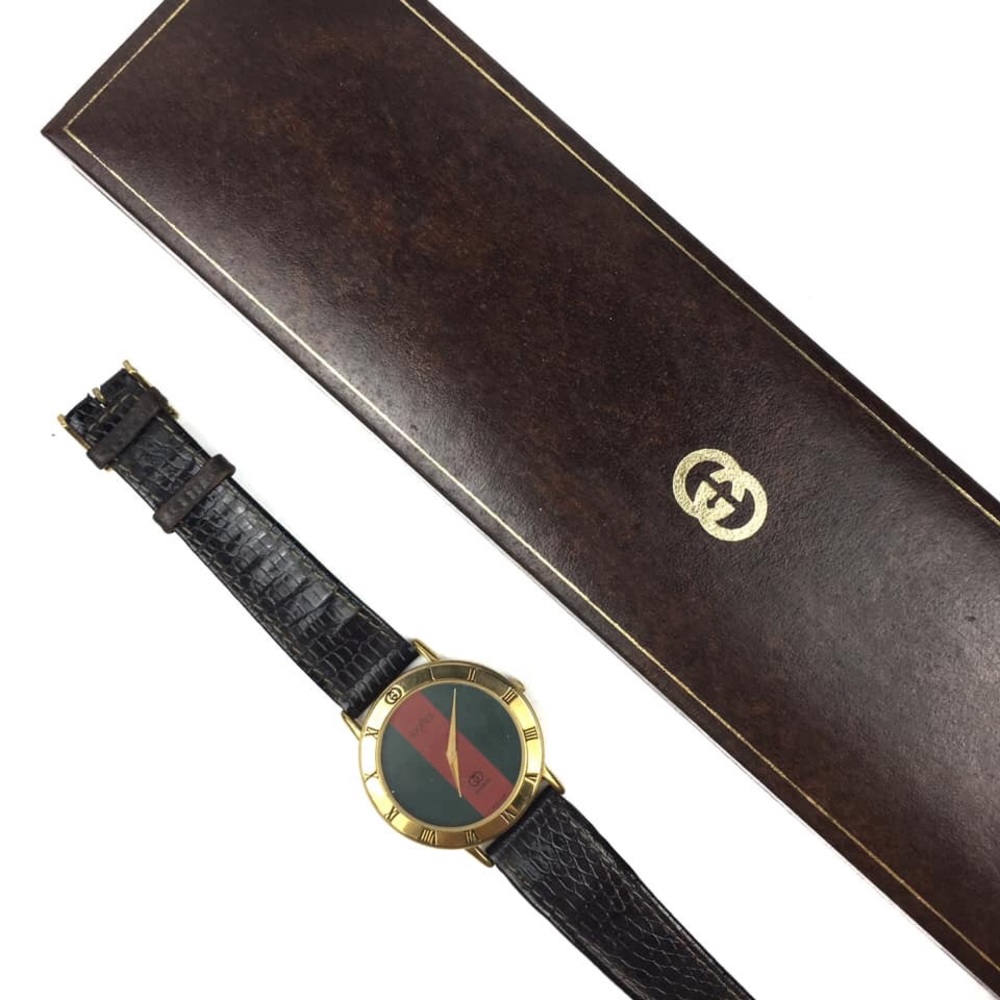 Gucci Watch With Gold Bezel